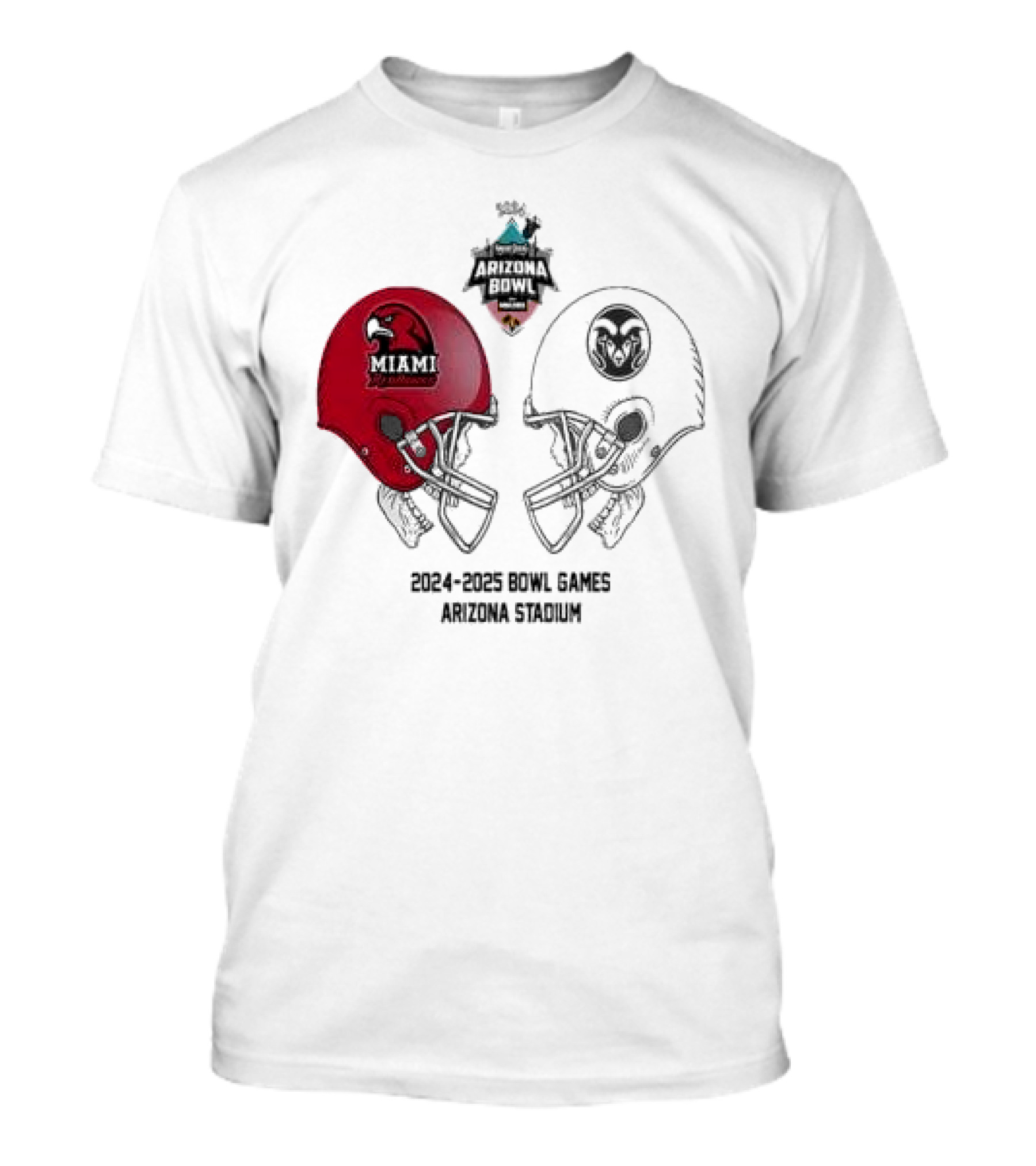 Arizona Bowl NCAA 2024-2025 Miami RedHawks Vs Colorado State Rams At Arizona Stadium T-Shirt