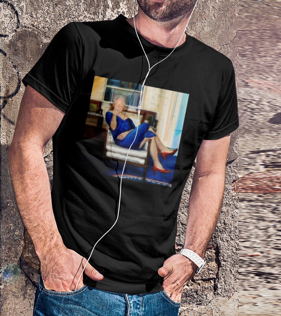 Bill Clinton Blue Dress Portrait In Jeffrey Epstein’s Home T-Shirt