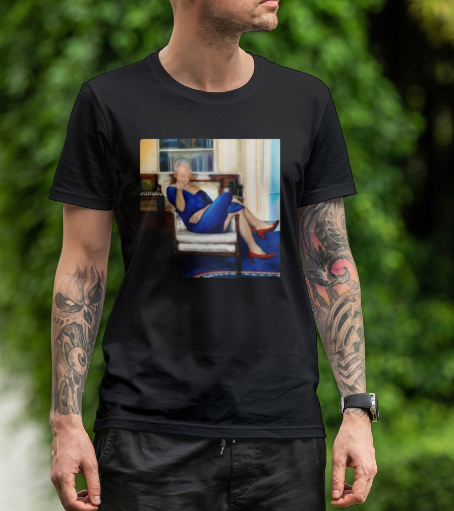 Bill Clinton Blue Dress Portrait In Jeffrey Epstein’s Home T-Shirt