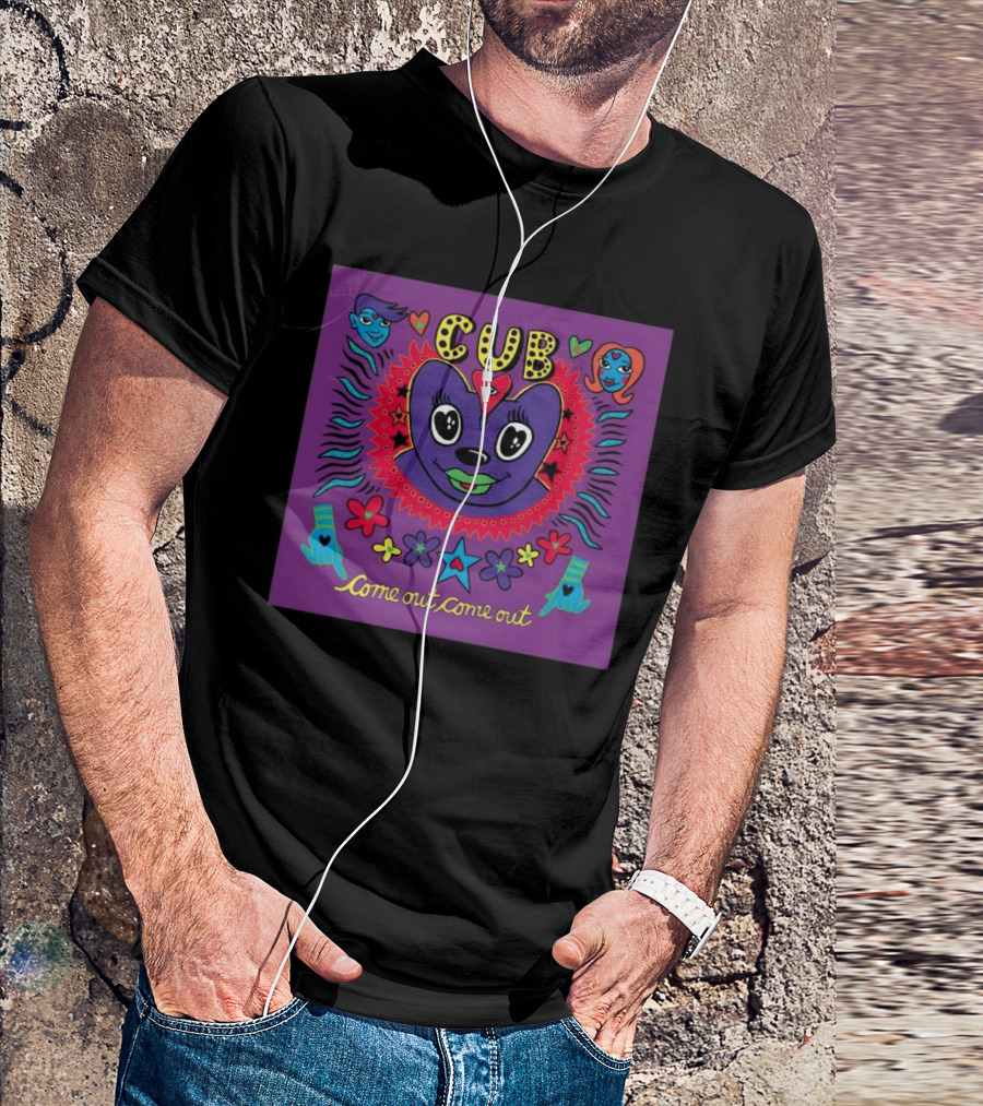 Cub Come Out Come Out Heart Face With Stars And Flowers T-Shirt