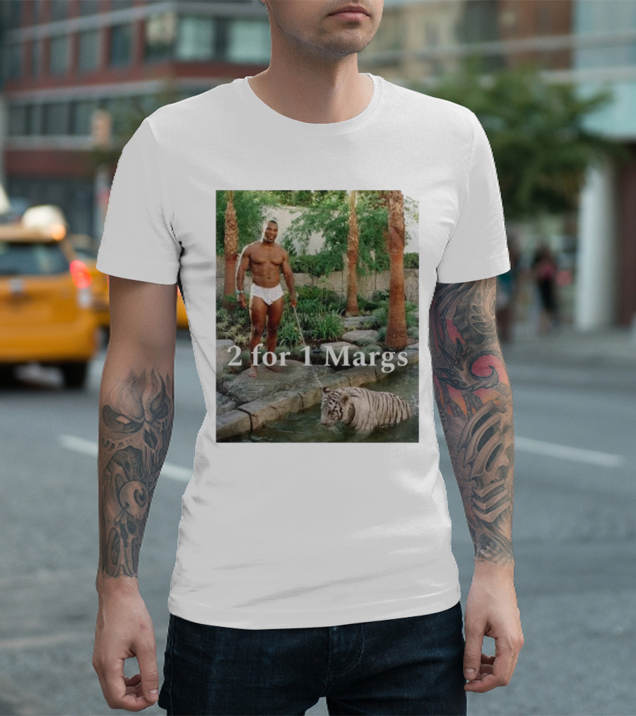 2 for 1 Margs Tyson Tiger Pool Scene T-Shirt