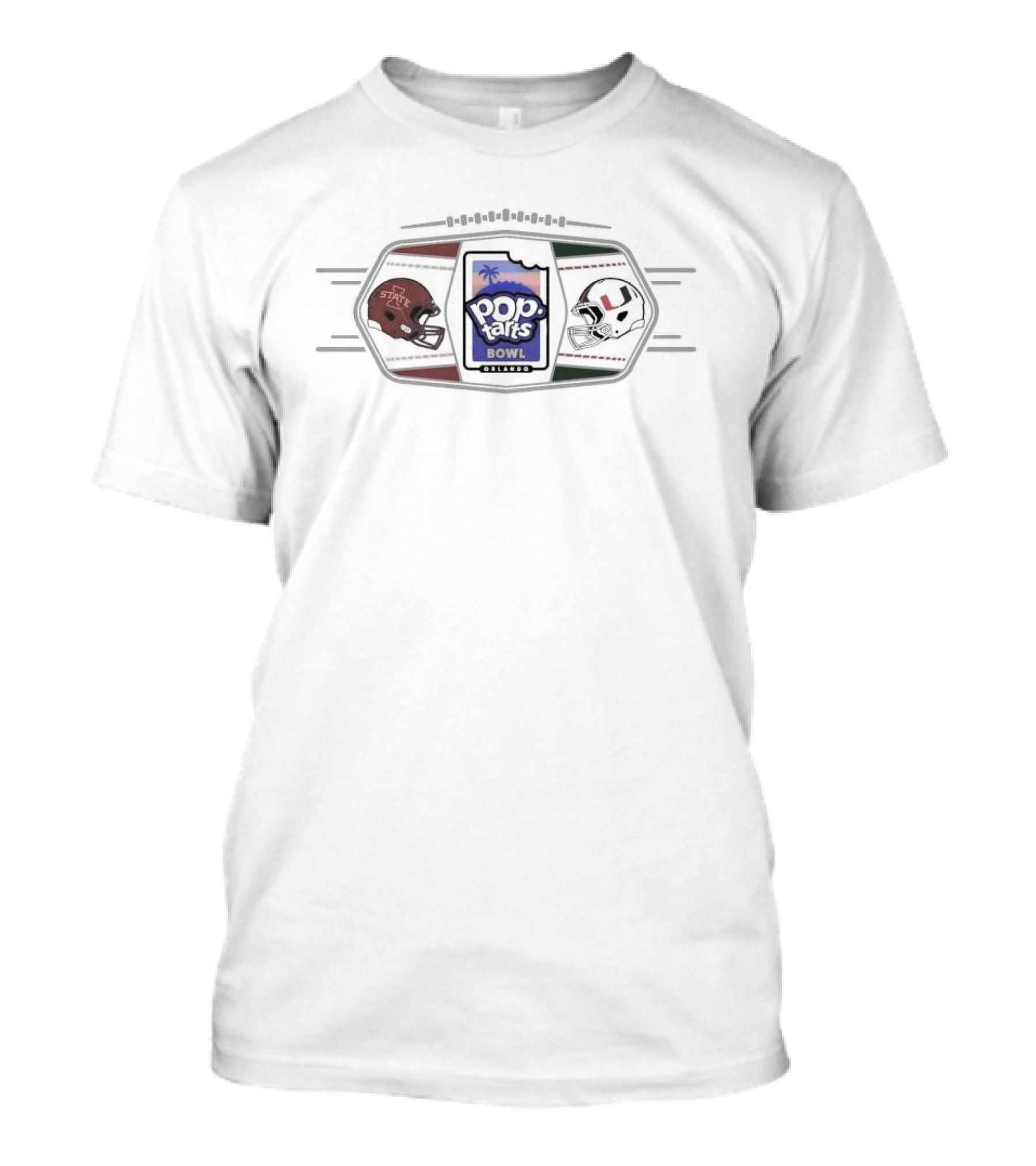 Pop Tarts Bowl 2024 Iowa State Cyclones Vs Miami Hurricanes December 28 Orlando Football Helmets T-Shirt