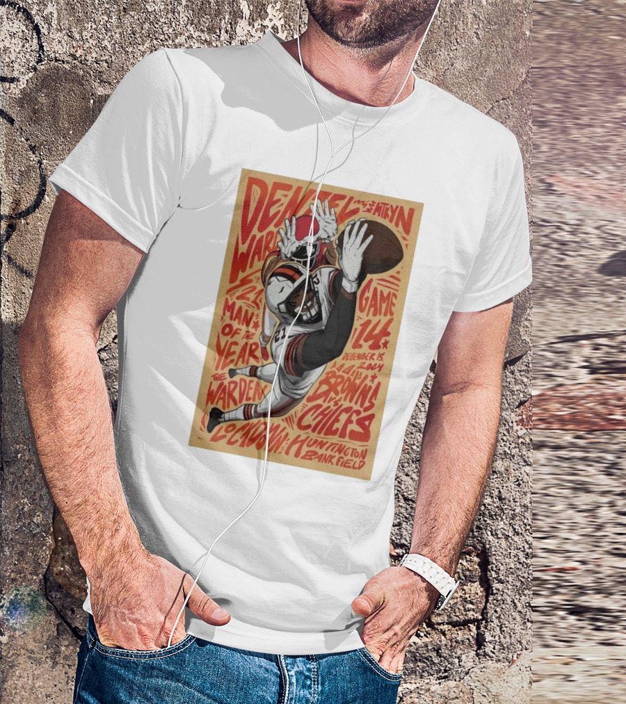 Browns Vs Chiefs December 15 2024 Huntington Bank Field Game 114 Denzel Man Of The Year Lockdown T-Shirt