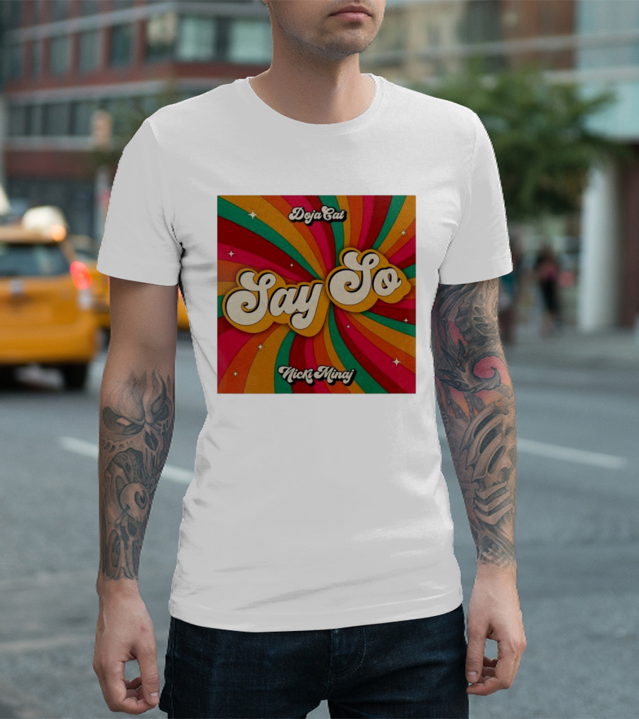 Doja Cat Say So Nicki Minaj Colorful Groovy Waves T-Shirt