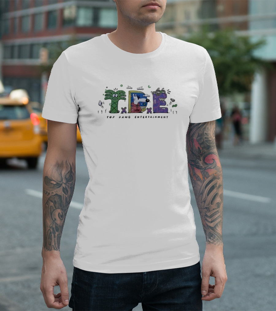 Kendrick Lyrics Top Dawg Entertainment TDE Cartoon T-Shirt
