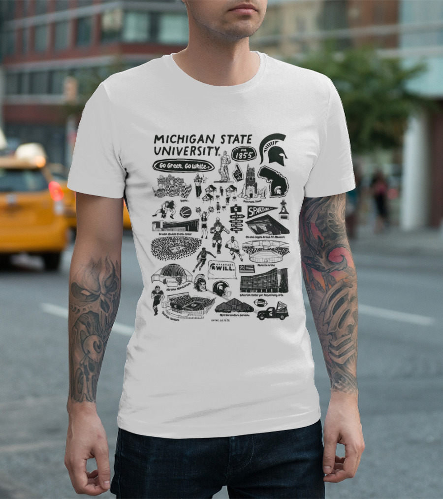 Michigan State University Go Green Go White 1855 Spartans Impressions T-Shirt
