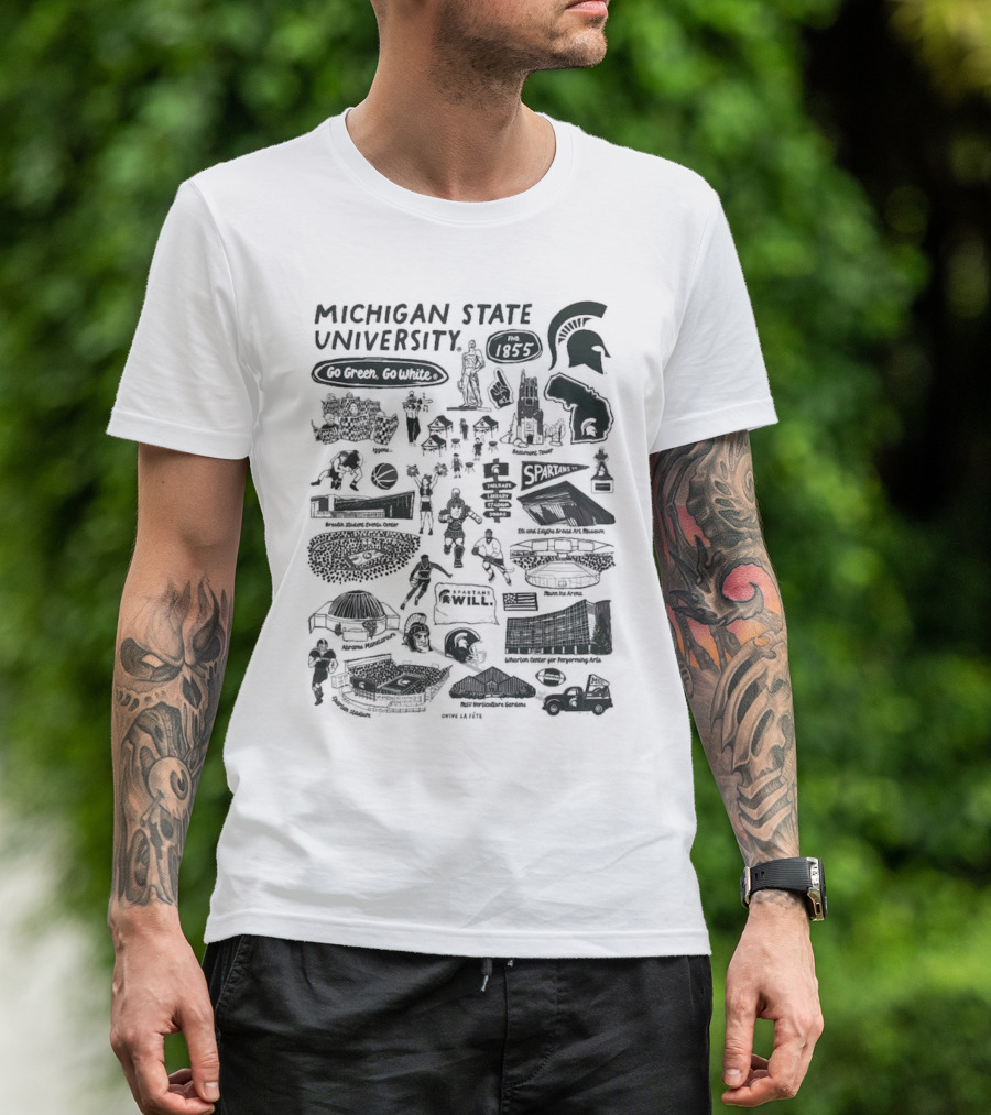 Michigan State University Go Green Go White 1855 Spartans Impressions T-Shirt