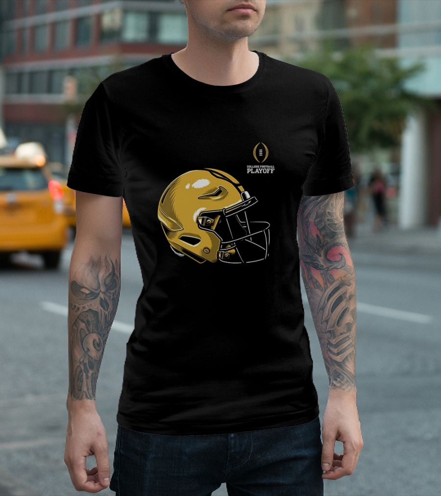 College Football Playoff 2025 Notre Dame Helmet Gold T-Shirt