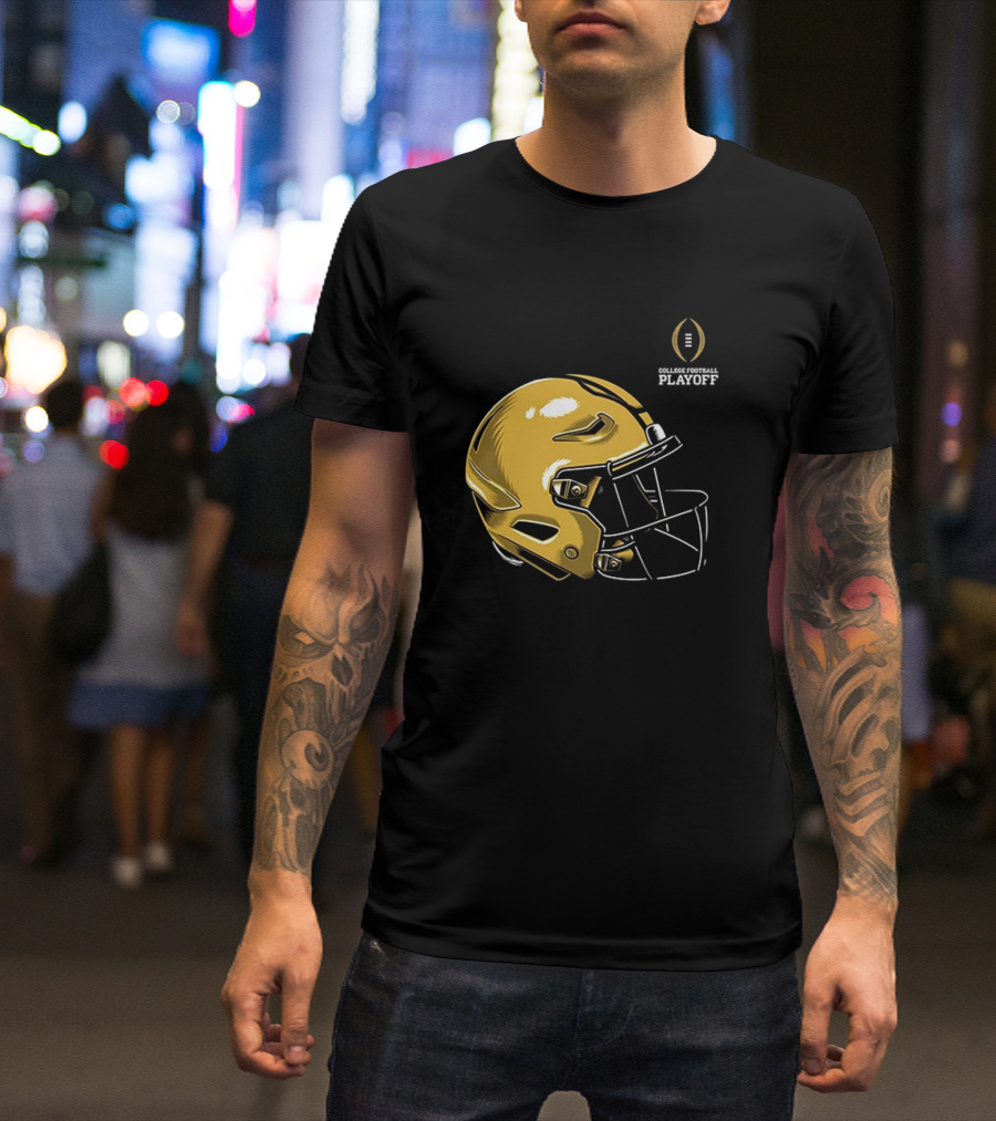 College Football Playoff 2025 Notre Dame Helmet Gold T-Shirt