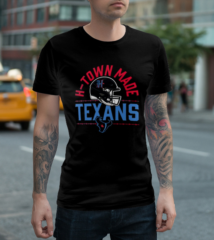 H-Town Made Texans Football Helmet T-Shirt