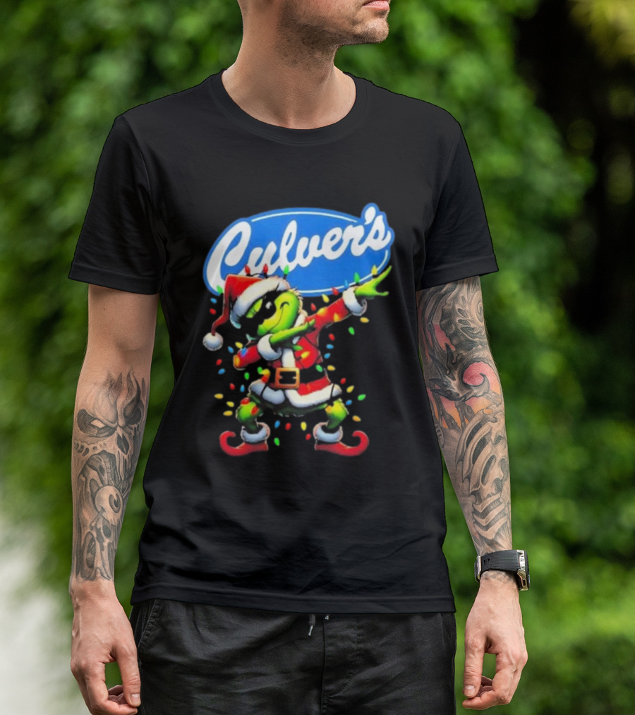 Culver's Santa Grinch Dabbing Christmas T-Shirt