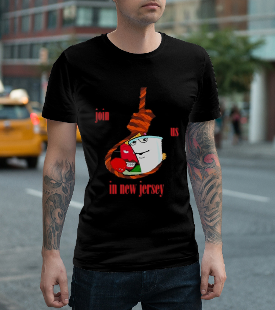 Join Us In New Jersey Mischa Aqua Teen Hunger Force Characters Rope T-Shirt