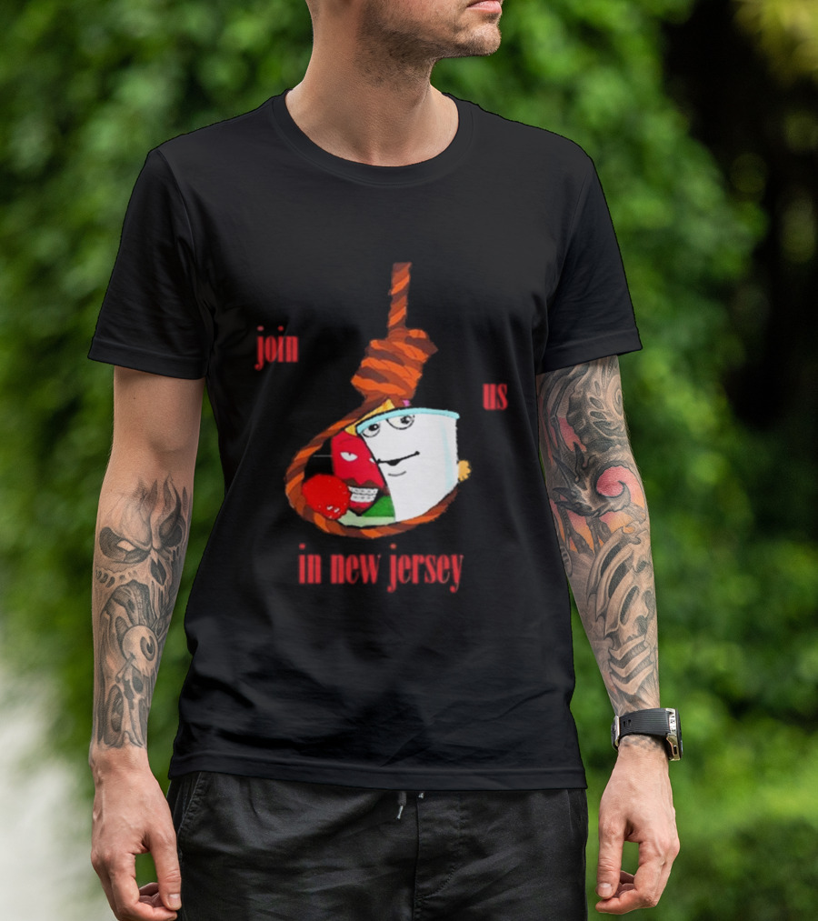 Join Us In New Jersey Mischa Aqua Teen Hunger Force Characters Rope T-Shirt