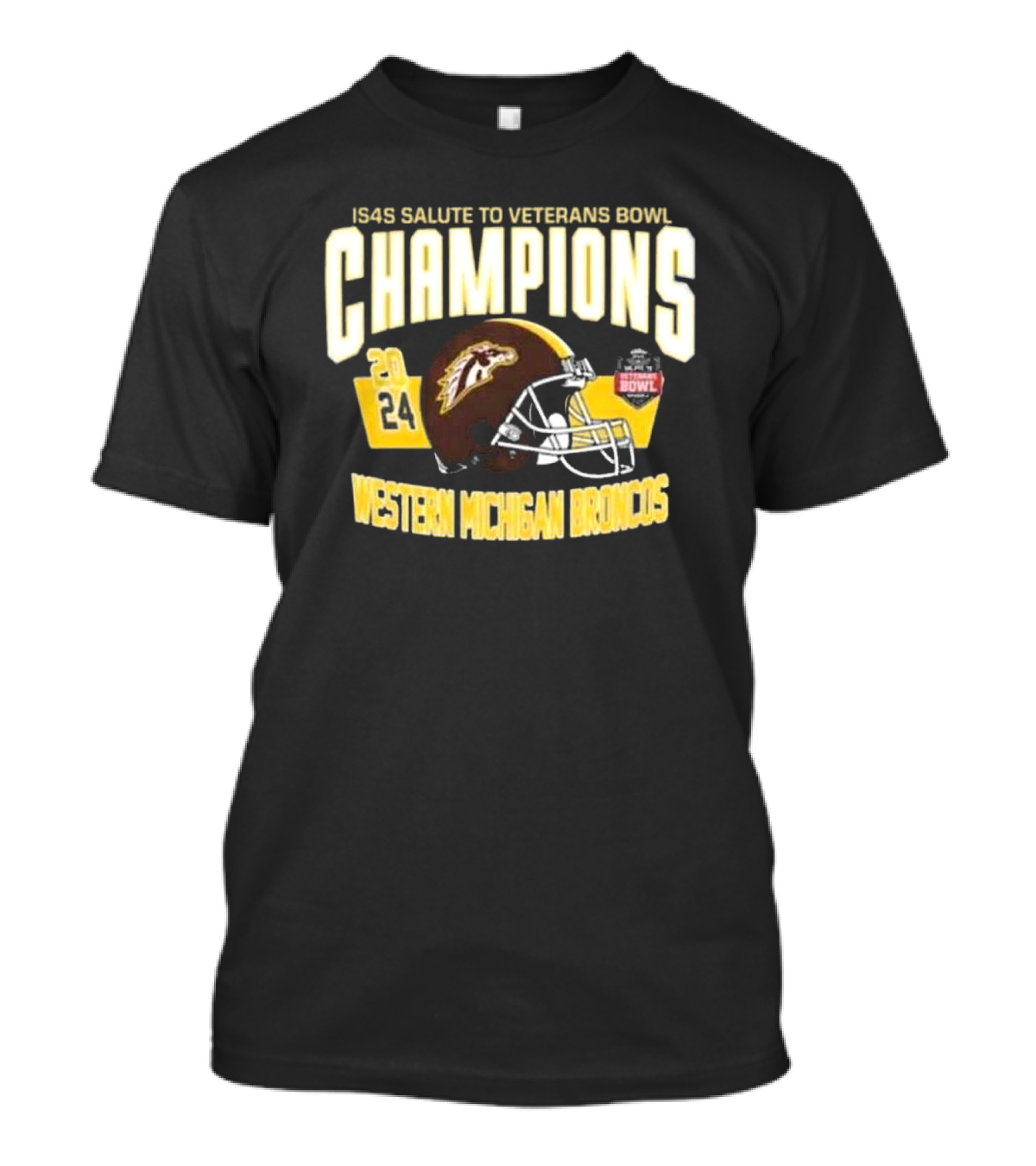 IS4S Salute To Veterans Bowl 2024 Champions Western Michigan Broncos Football T-Shirt