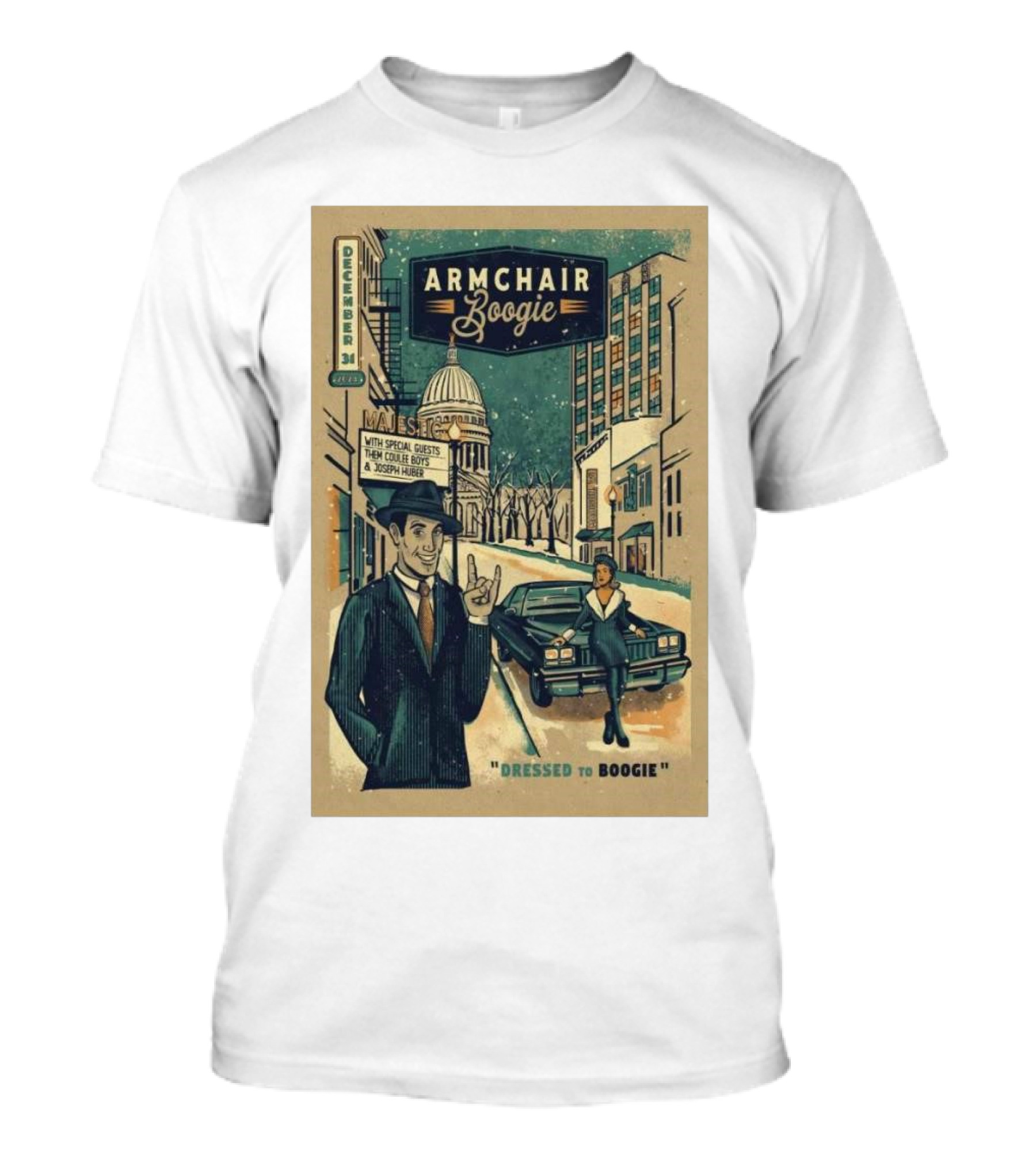 Armchair Boogie Dressed To Boogie December 31 2024 Majestic Theatre Madison WI Tour With Special Guests Social Cig T-Shirt