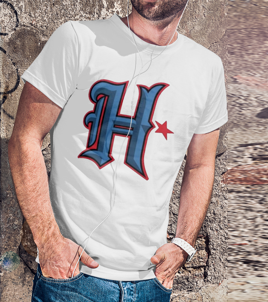 Houston Texans H Logo With Red Star T-Shirt