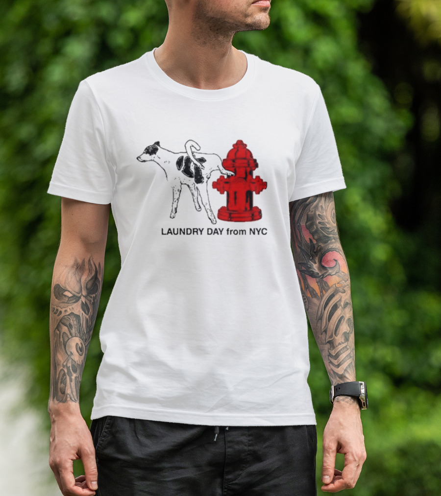 Laundry Day From NYC Fire Hydrant Cow T-Shirt
