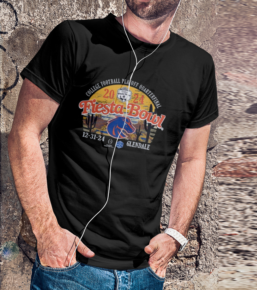 Boise State Broncos College Football Playoff Fiesta Bowl Quarterfinal 2024 Glendale Desert 12-31-24 T-Shirt
