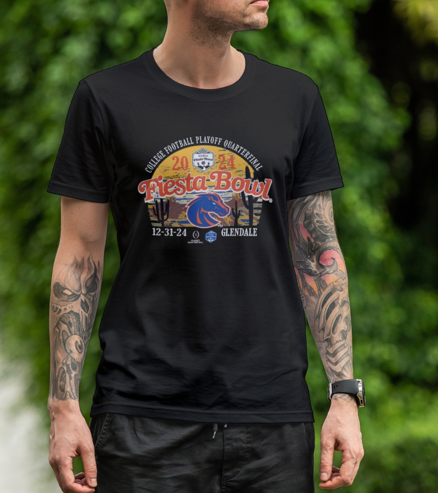 Boise State Broncos College Football Playoff Fiesta Bowl Quarterfinal 2024 Glendale Desert 12-31-24 T-Shirt