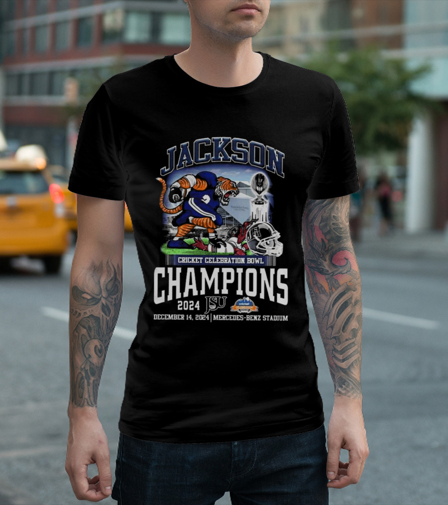 Jackson Cricket Celebration Bowl Champions 2024 JSU December 14 Mercedes-Benz Stadium T-Shirt