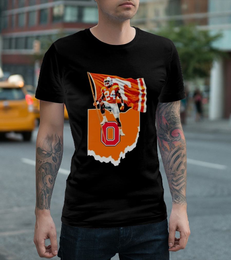 Jordan Matthews Tennessee Volunteers Flag Over Ohio State Outline T-Shirt