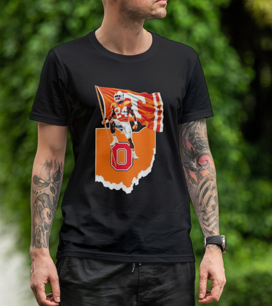 Jordan Matthews Tennessee Volunteers Flag Over Ohio State Outline T-Shirt