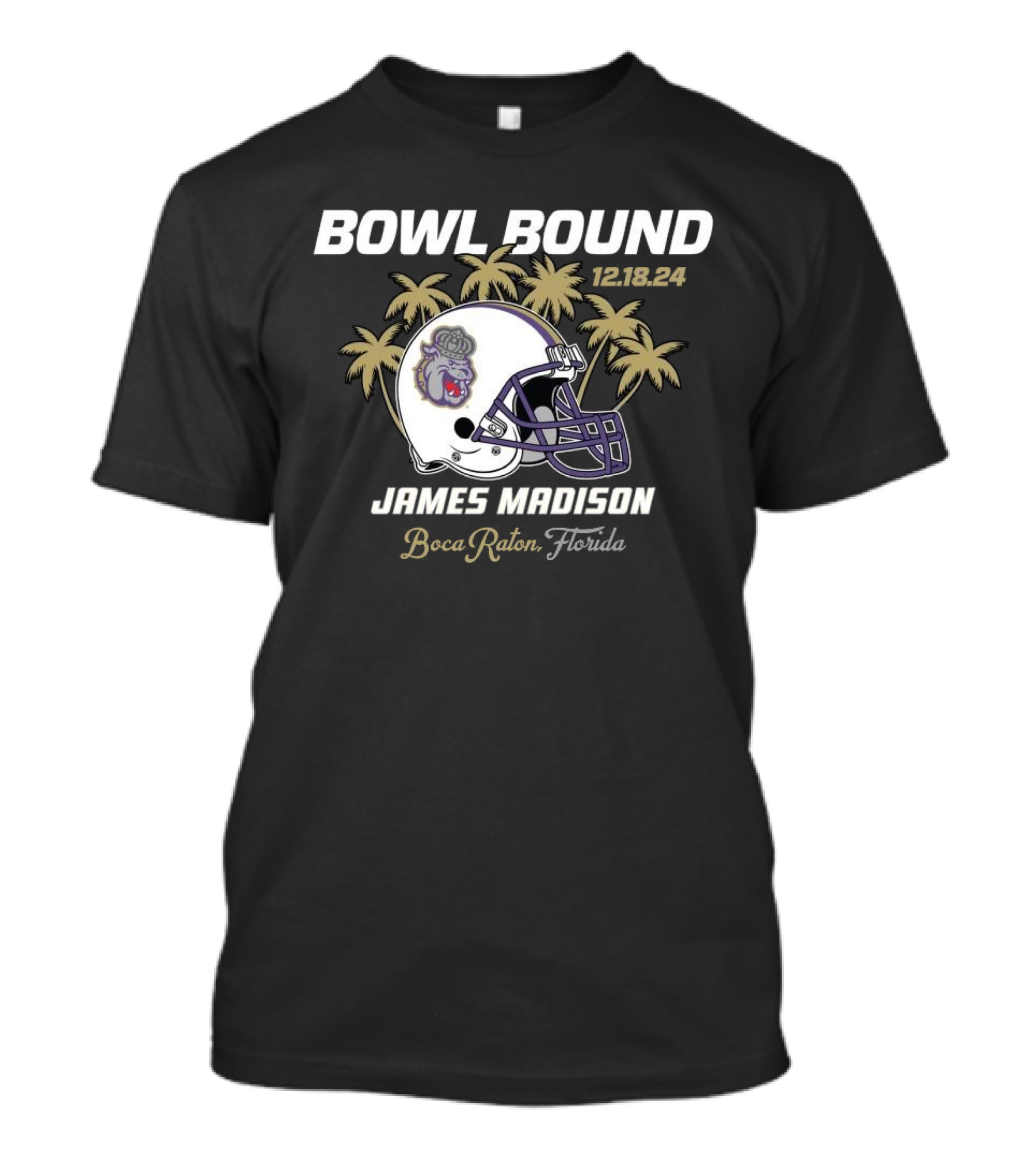 James Madison Bowl Bound Boca Raton Florida 12 18 24 Helmet T-Shirt