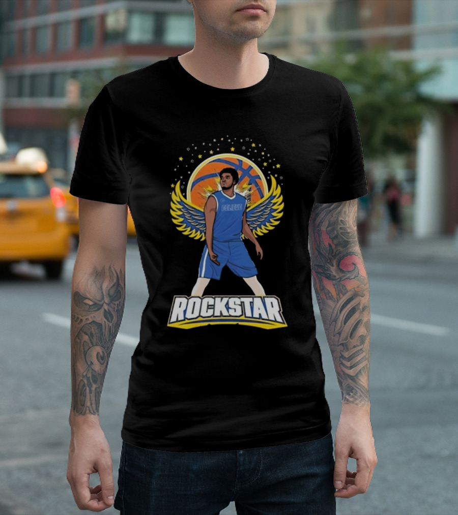Believe Rockstar Basketball Wings and Stars T-Shirt