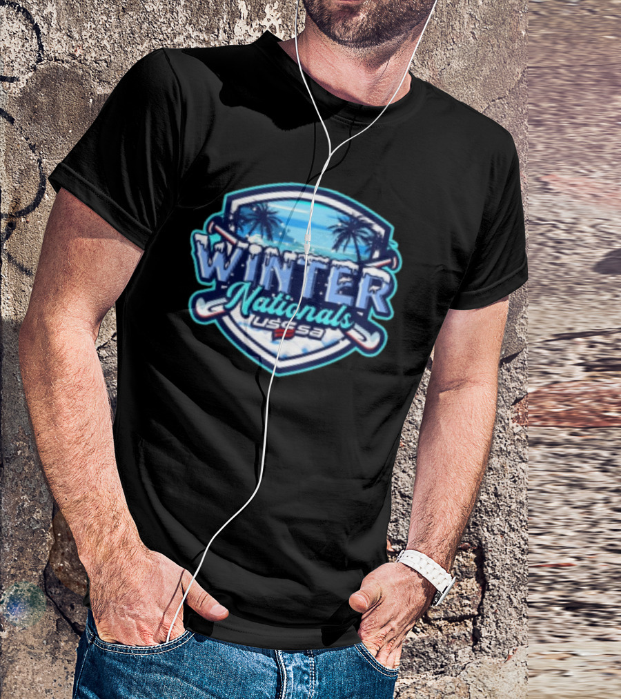 WINTER NATIONALS USSSA Boombah Sports Complex February 8-9 2025 Palm Tree Snowboard T-Shirt