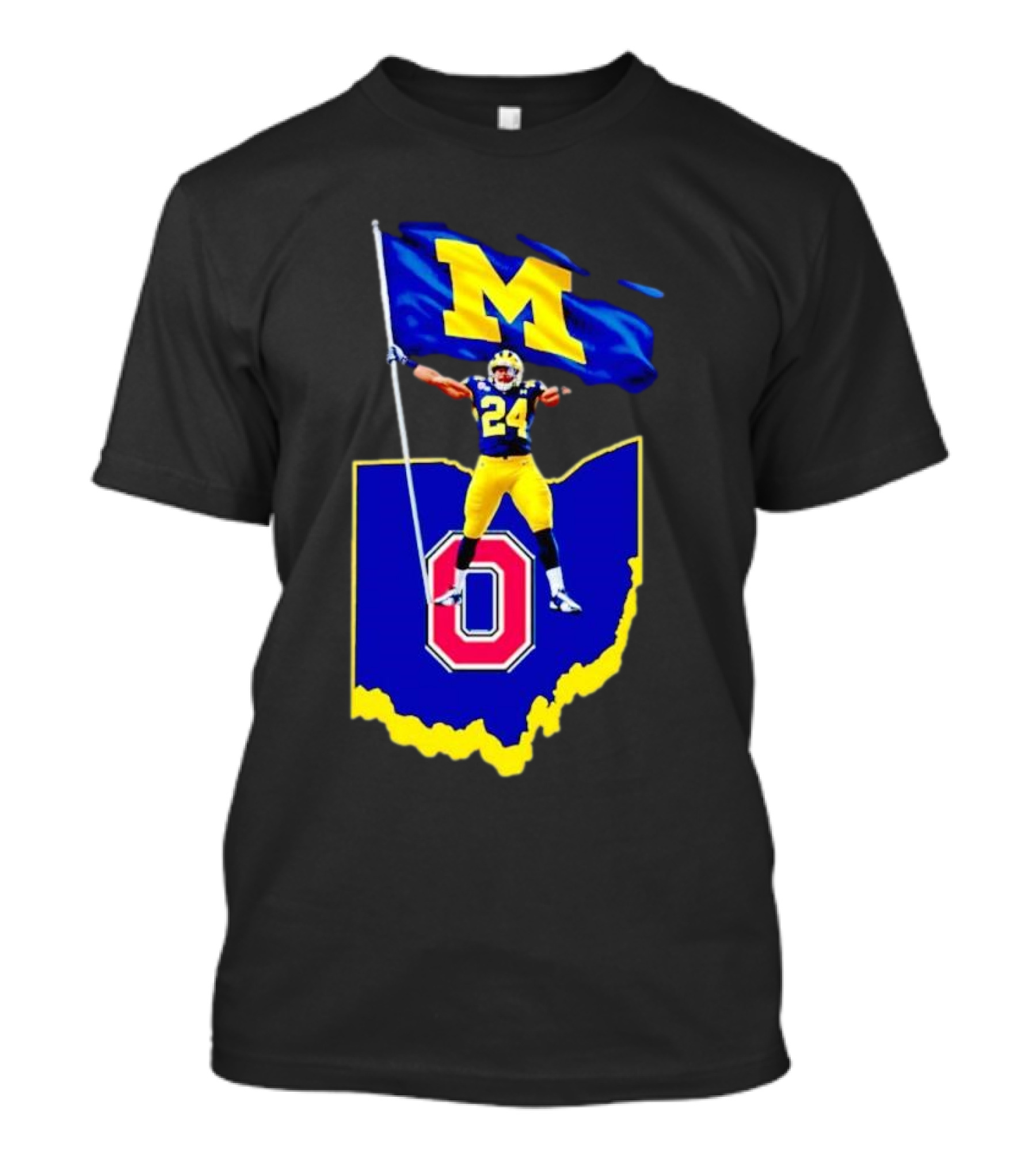 Zach Charbonnet Planting Michigan Wolverines Flag Over Ohio State T-Shirt