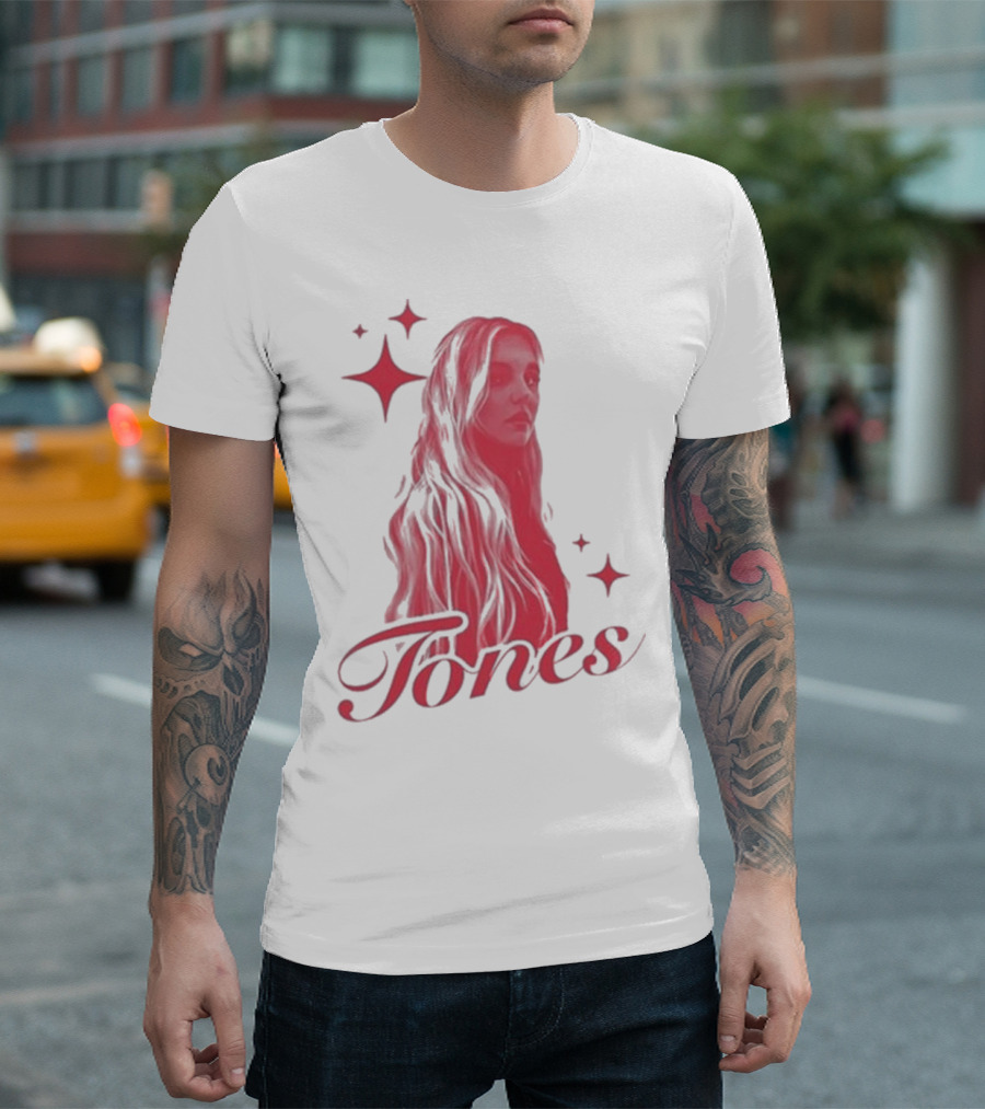 Onrepeat Tones Ecru Kids Tones Red Star Accents T-Shirt