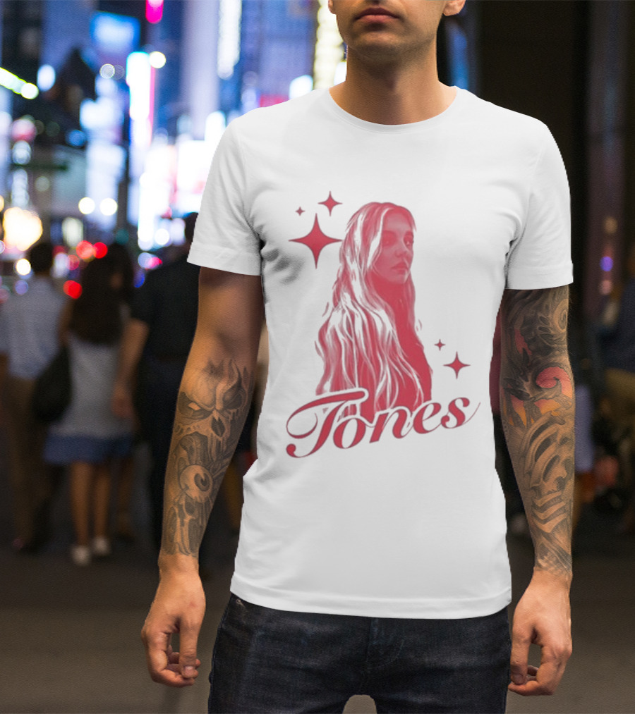 Onrepeat Tones Ecru Kids Tones Red Star Accents T-Shirt