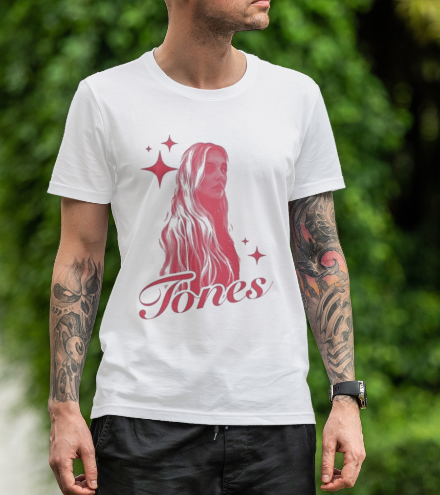 Onrepeat Tones Ecru Kids Tones Red Star Accents T-Shirt