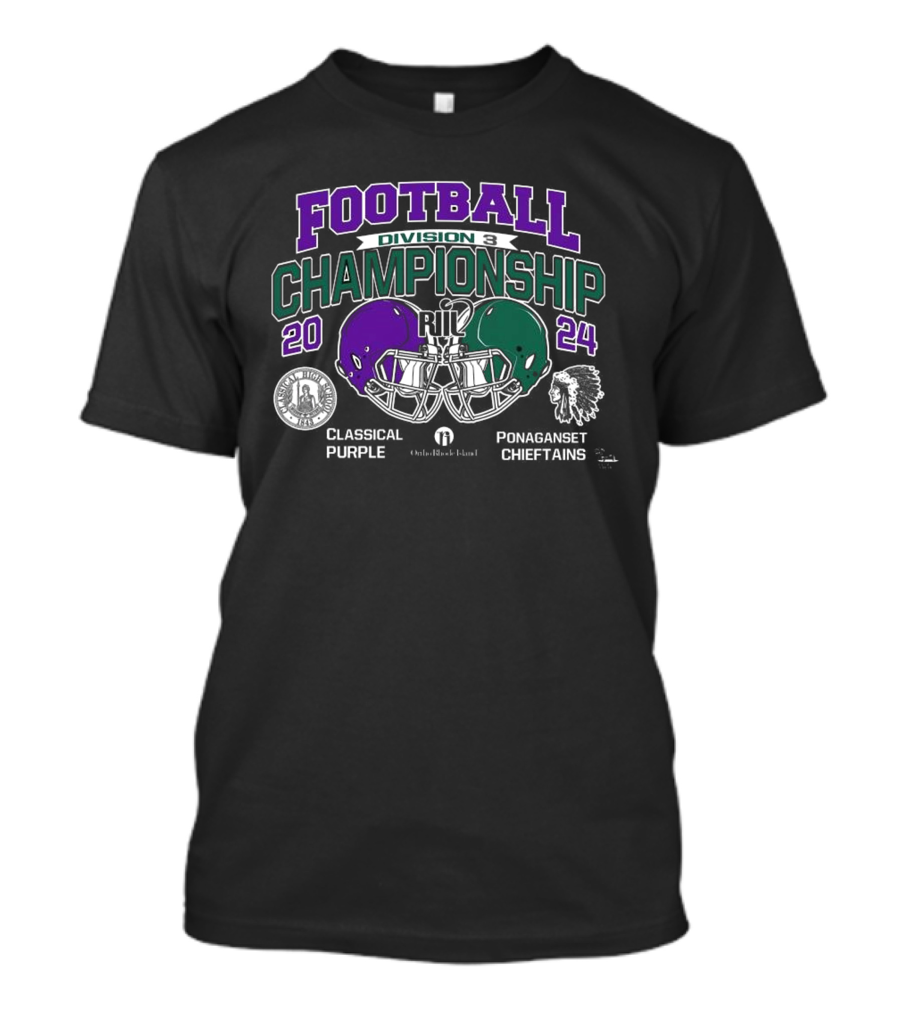 Football Division 3 Championship RIIL 2024 Classical Purple Vs Ponaganset Chieftains T-Shirt