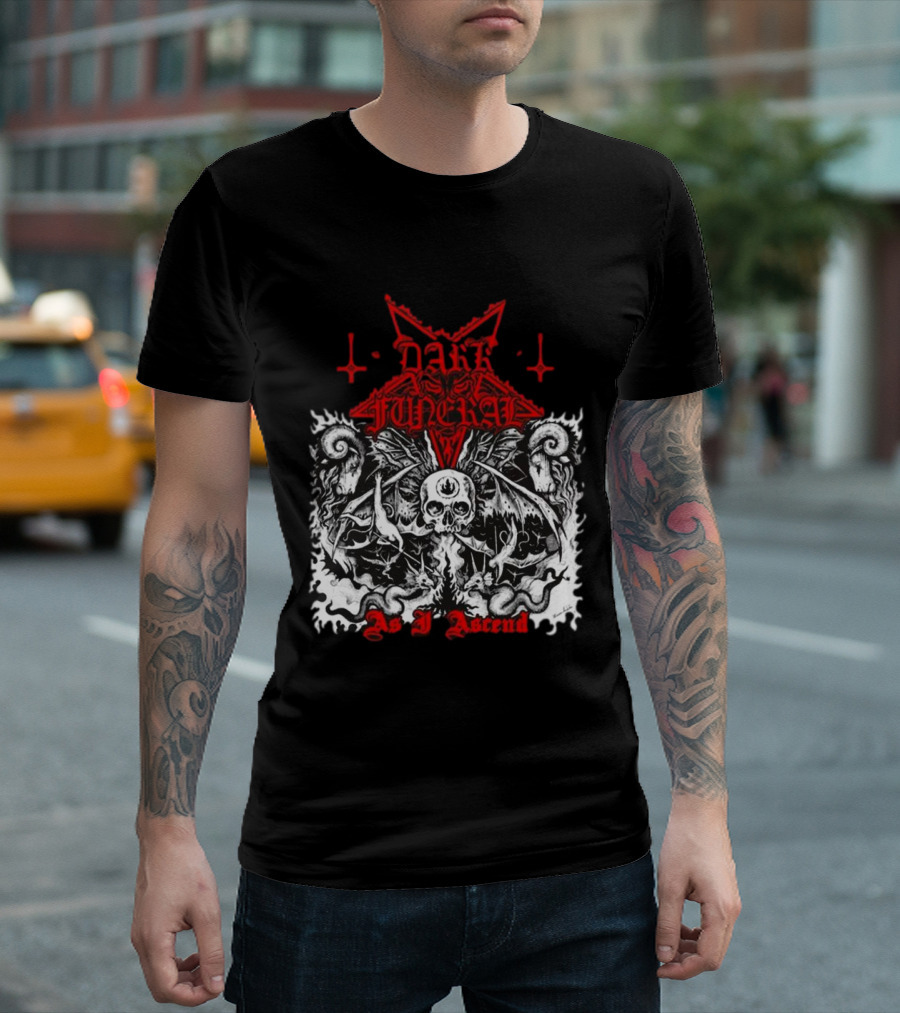 Dark Funeral As I Ascend Skull Bat Wings Gothic Symbolism T-Shirt