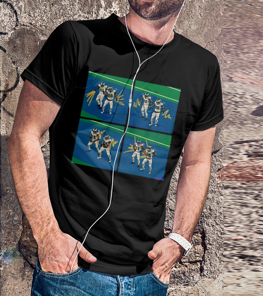 Aj Brown Saquon Barkley Dance Celebration Football Animation T-Shirt