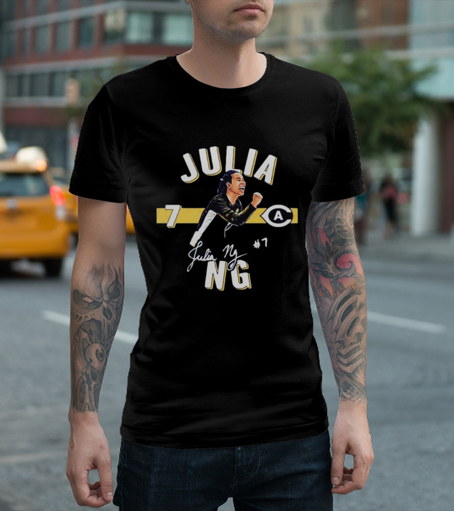 Julia Ng #7 UC Davis Aggies Signature Cartoon Player T-Shirt