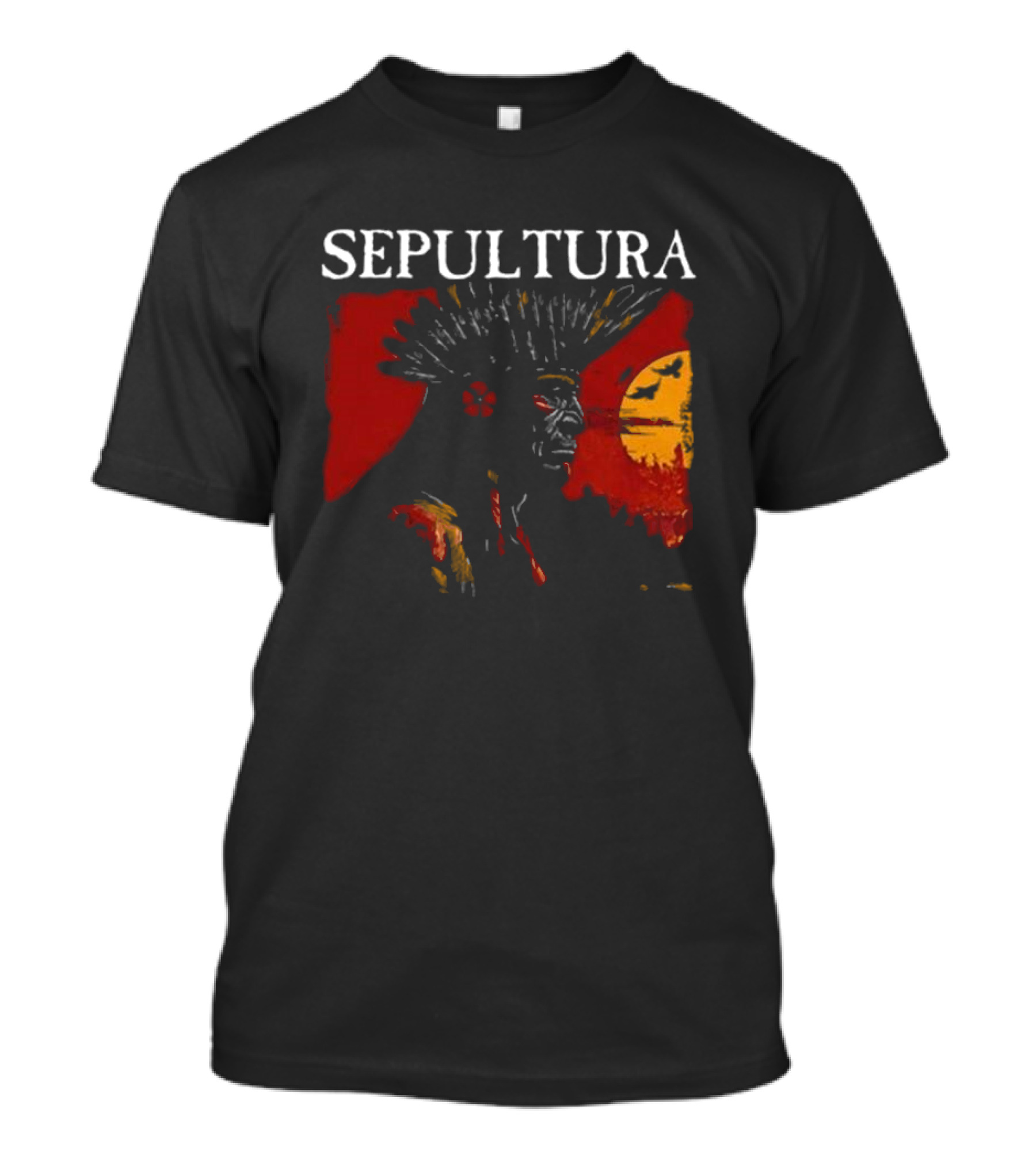 Sepultura Celebrating Life Through Death Native Headdress And Sun T-Shirt