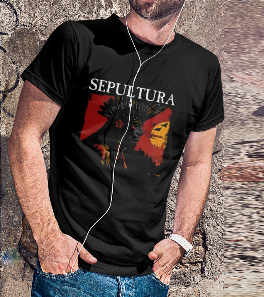 Sepultura Celebrating Life Through Death Native Headdress And Sun T-Shirt