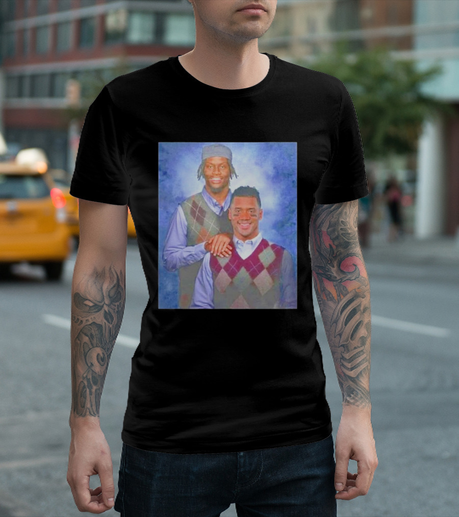 Step Brothers Russell Wilson Lamar Jackson Argyle Sweaters T-Shirt