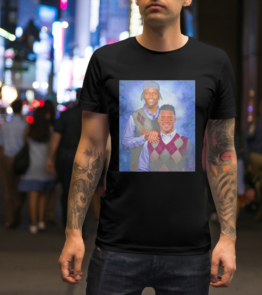 Step Brothers Russell Wilson Lamar Jackson Argyle Sweaters T-Shirt