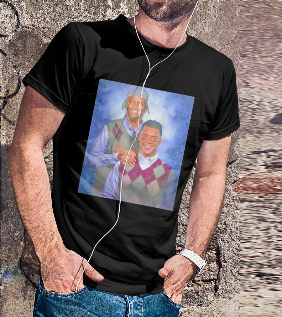 Step Brothers Russell Wilson Lamar Jackson Argyle Sweaters T-Shirt