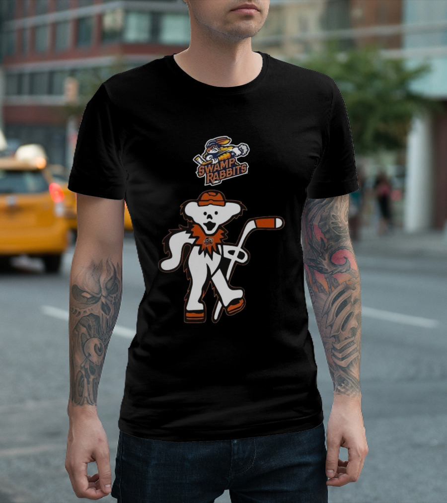 Swamp Rabbits Hockey Dancing Bear Logo Crossover Night For Fans T-Shirt
