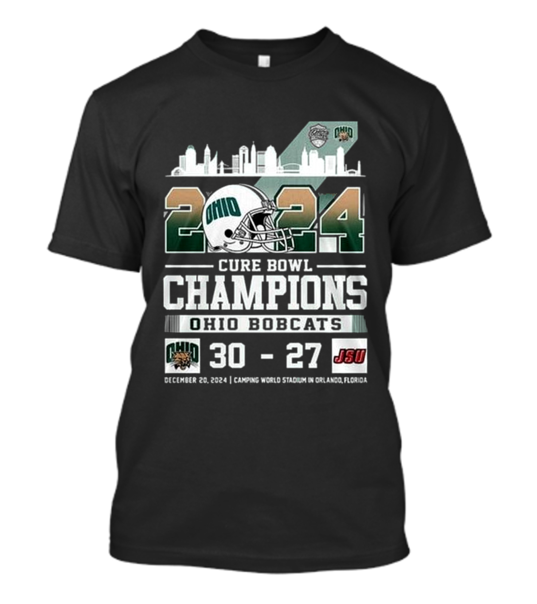 Ohio Bobcats Cure Bowl Champions 2024 Victory Over JSU 30-27 December 20 Orlando Florida T-Shirt