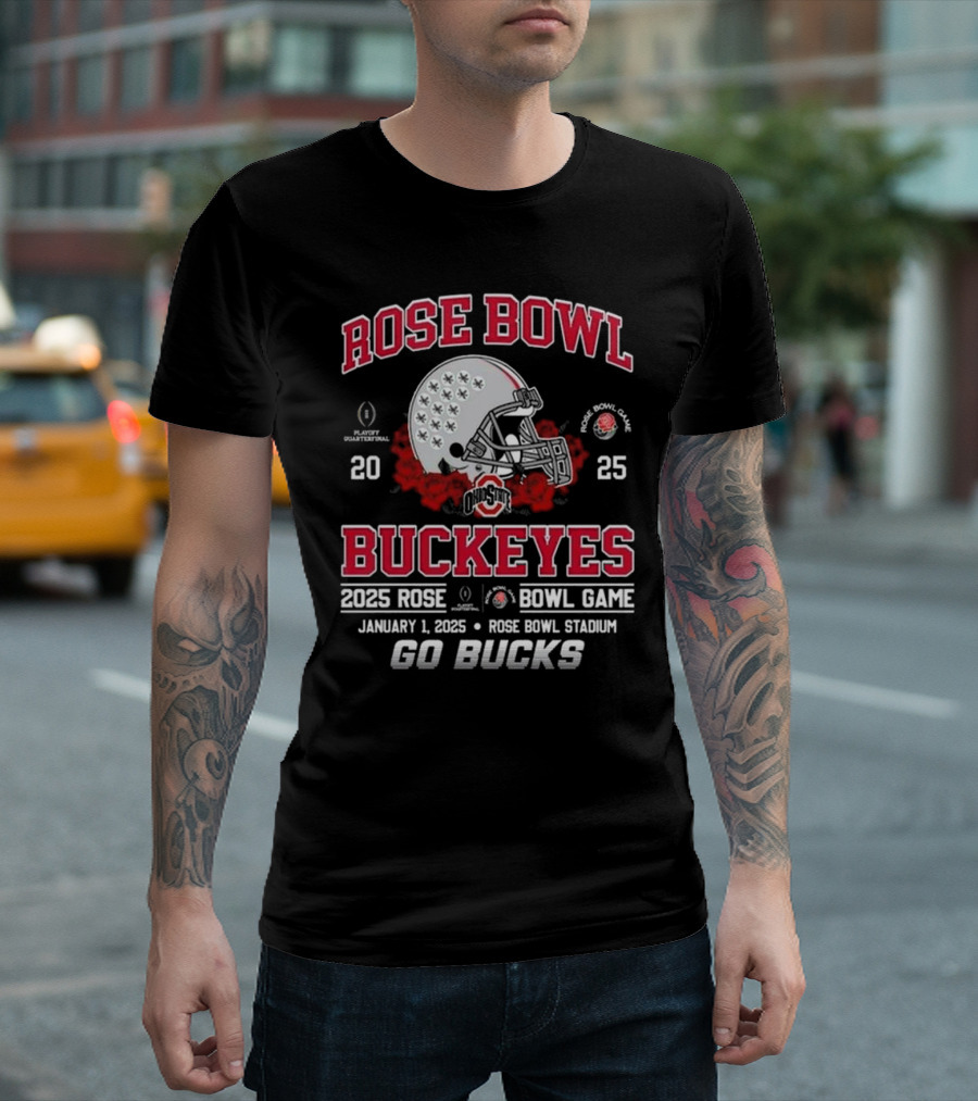 Rose Bowl Buckeyes 2025 Rose Bowl Game January 1 Rose Bowl Stadium Go Bucks T-Shirt