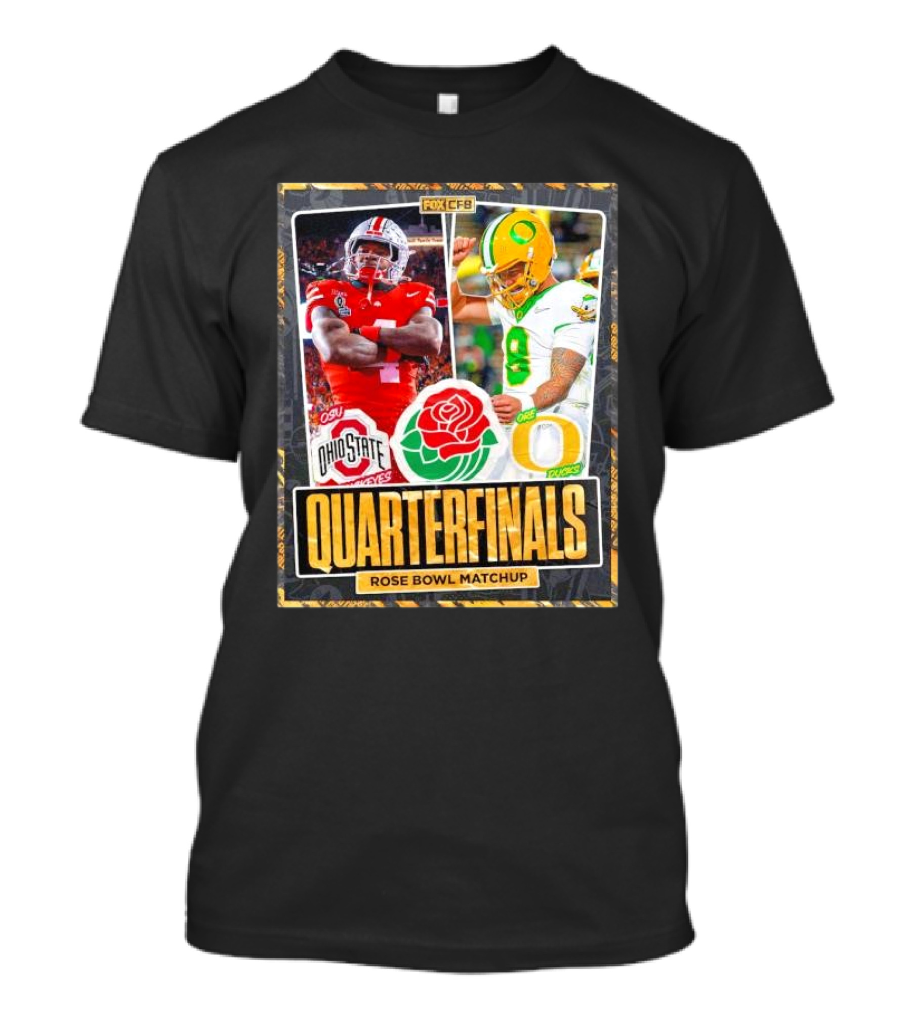 Quarterfinals Ohio State Buckeyes Vs Oregon Ducks Rose Bowl Matchup T-Shirt