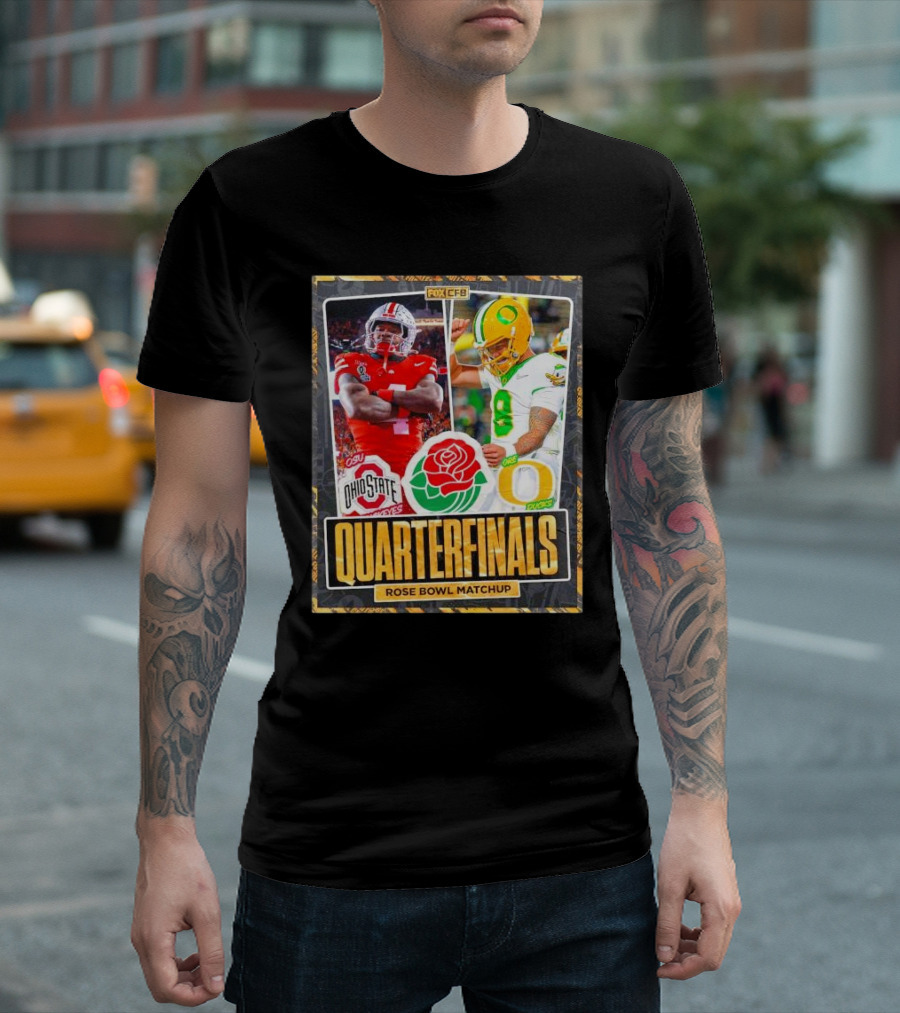 Quarterfinals Ohio State Buckeyes Vs Oregon Ducks Rose Bowl Matchup T-Shirt
