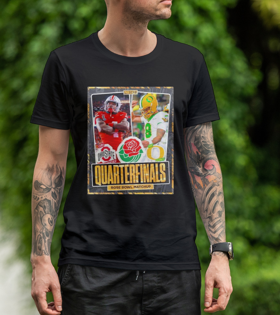 Quarterfinals Ohio State Buckeyes Vs Oregon Ducks Rose Bowl Matchup T-Shirt