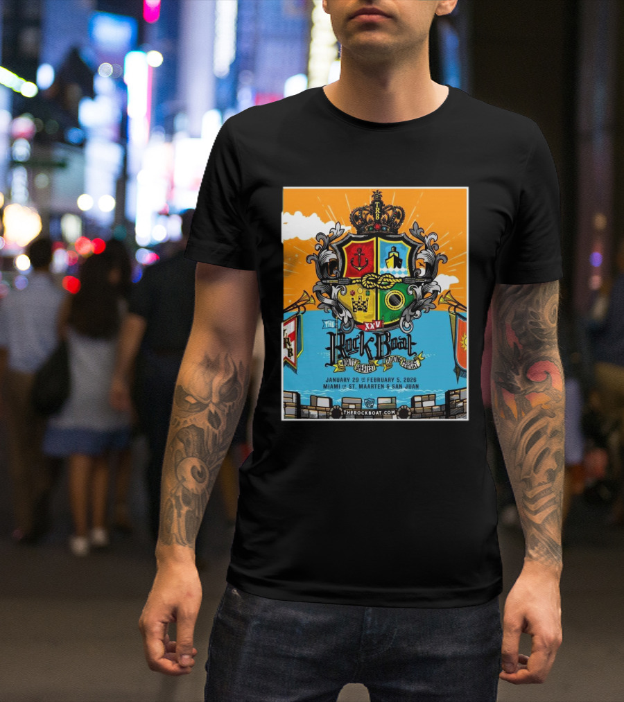 The Rock Boat XXVI January February 2026 Miami St. Maarten San Juan Greatest Floating Music Festival T-Shirt