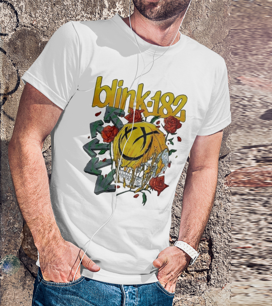 Blink-182 Skull With Roses And Arrows T-Shirt